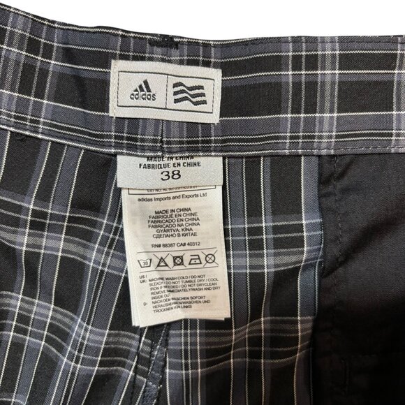 Adidas Shorts Men's MCC Plaid Novelty Golf Black /Precinct Flat Front NWT - Picture 5 of 7